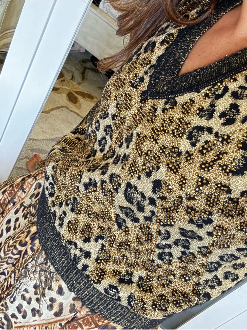 Camilla Standing Ovation Cropped Jacquard Knit Vest. Size S.